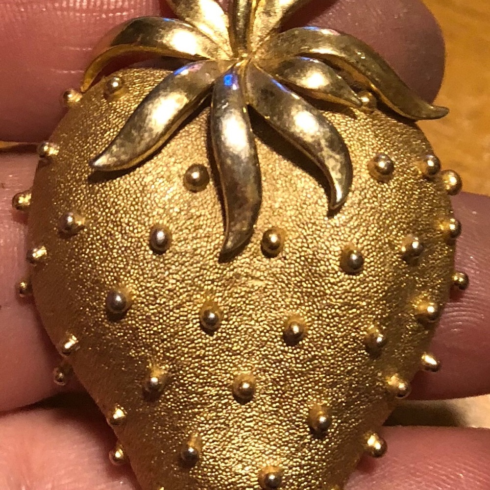 Vintage Trifari Huge Strawberry Brooch